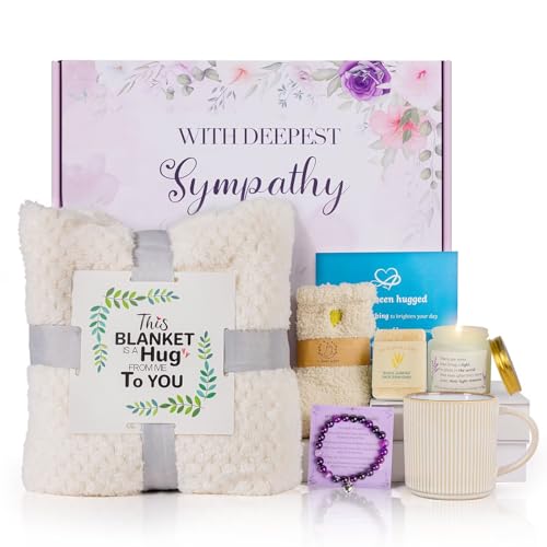 Sympathy Gift Baskets, Care Package for Women, Soothe Grief Sympathy Gifts for Loss of Loved One, Condolences Gift Basket for Loss, Bereavement Miscarriage Gifts for Mothers, Mom, Sister, Friend