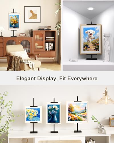 Adjustable Tabletop Easel Stand, 29" H Black 2 Pack | Picture Easels for Display, Picture Frame Holder, For Art, Photo - color: Black 2Pack