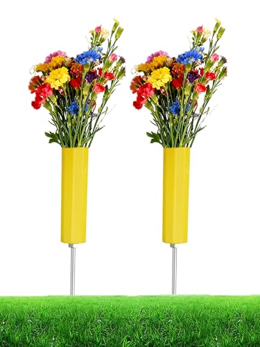 Cemetery Vases, Yellow, 2 PCS - color: Yellow 2 Pcs