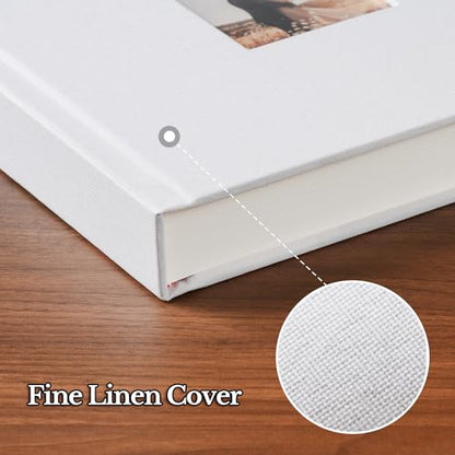 Pssoss 8x8 Inch DIY Scrapbook Album, Linen Hardcover, 40 Pages, White - color: White, size: 8 x 8 Inch 40 Pages