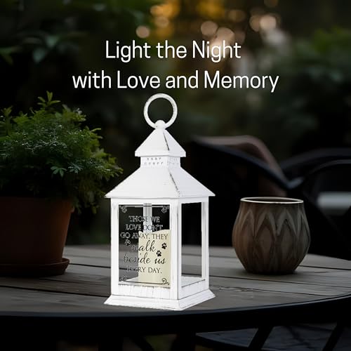The Bridge Collection Paw Print Pet Memorial Flameless Lantern - Loss of Dog Sympathy Gift - Dog Memorial Gifts - Bereavement Gift for Loss of Pet