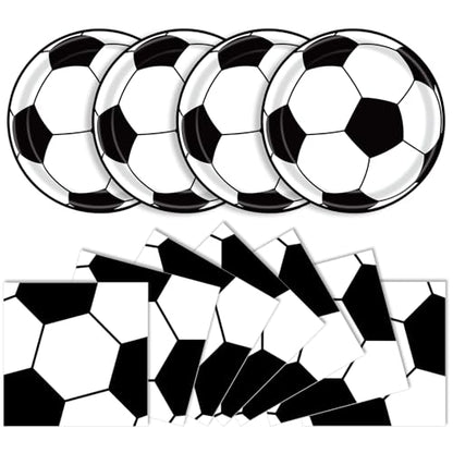 40 Pcs Soccer Plates and Napkins Set, Large 9 Inch Party Plates - color: Soccer