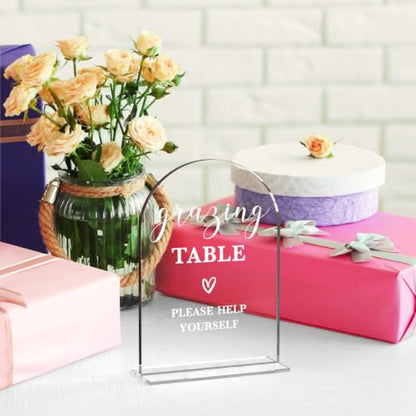 Grazing Table Sign, Grazing Table Supplies, Clear Acrylic Wedding Signs - color: Grazing Table