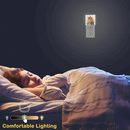Cute Cats Night Light,Plug in Night Light, Dusk to Dawn Sensor Nightlights for Stairway/Hallway/Kitchen/Bedroom/Bathroom 0.5W - color: Cute Cat