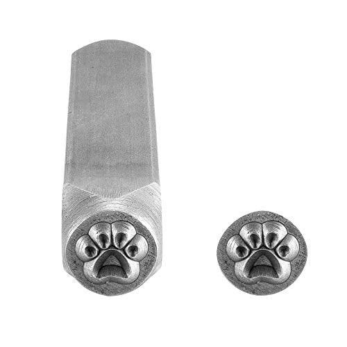 Yoption Dog Paw Metal Punch Stamp Stamping Tools 6mm for Stamping/Punching Metal, Jewelry, Clay, Leather, Wood - size: Dog Paw (6mm)