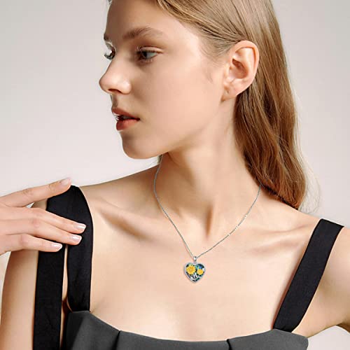 Dorunmo Locket Necklace 925 Sterling Silver Pictures Photo Keep Someone Near to You Custom Lockets Mother's Day Jewelry Personalized Photo Locket Gifts - color: F-Sunflower, style: Locket Only