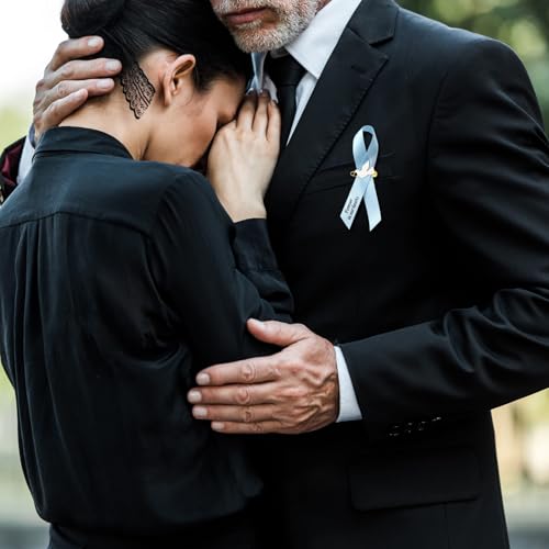 Geosar 100 Pcs Dove Funeral Memorial Ribbons Pins Memorial Service Respect Funeral Personalized Ribbon Bow with Safety Pins and White Dove for Mourning Mental Health Awareness Month Gifts(Light Blue) - color: Light Blue, style: Pigeon