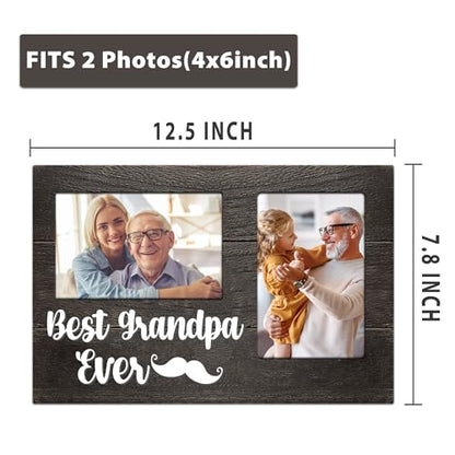 Grandpa Gifts, Fathers Day Grandpa Gift from Grandkids Granddaughter, Birthday Gifts 3D Photo Frame Hold 4x6 Inches Two Photos - Unique Picture Frame for Him Grandparents - color: grandpa