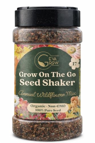 Wildflower Seed Shaker – Awesome Annual Mix by GevaGrow - 2 Ounce Shaker - size: 2oz Shaker, style: Annual Wildflower Mix