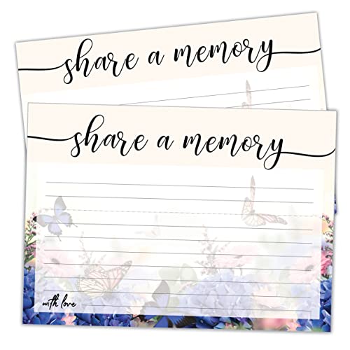 100 Large Share A Memory Cards - Oversize - 5" x 7" - Celebration of Life - Birthday - Funeral - Memorial - Graduation - Bridal Shower Game - Going Away - Anniversary - Retirement (Butterfly)