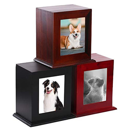 BRKURLEG Dog Urns for Ashes, Animal Wood Urn, Brown - color: Brown
