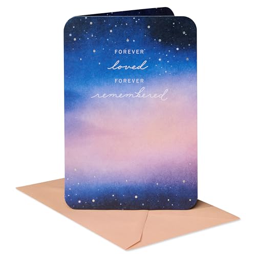 American Greetings Sympathy Card for Miscarriage (Incredibly Sorry) - color: Starry Night Sky w Ltg