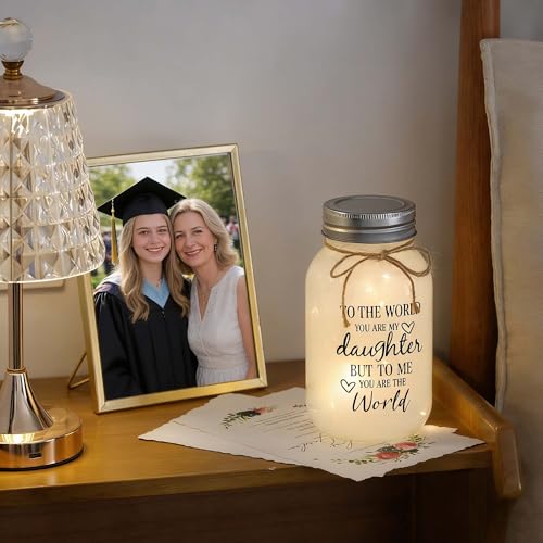Birthday Gifts for Daughter from Mom - 30 oz Large Mason Jar Night Light | Daughter Birthday Gifts from Mom and Dad, Wedding Blessing Gift, Graduation Gift for Daughters Adult - color: daughter