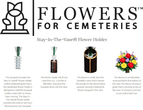 Sympathy Silks Artificial Cemetery Flowers - Gravesite Flowers - Blue Roses and Hydrangeas - size: Bouquet