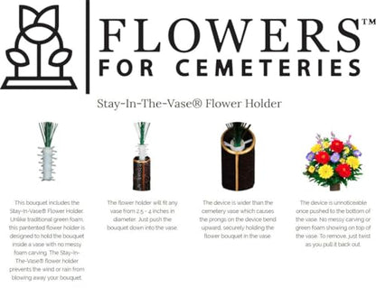 Sympathy Silks Artificial Cemetery Flowers - Gravesite Flowers - Blue Roses and Hydrangeas - size: Bouquet