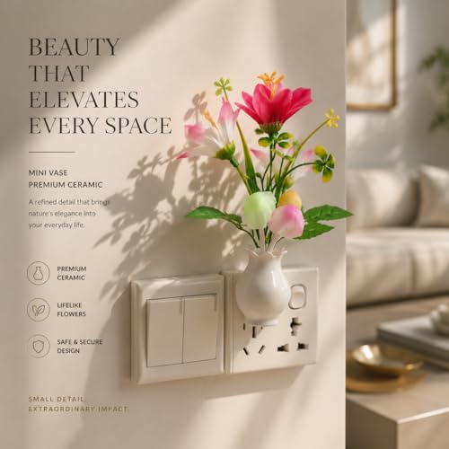 Mushroom Night Light, Decorative Plug into Wall Night Lights with Dusk-to-Dawn Sensor, Cute LED Lights for Bedroom, Ambient Lighting for Hallway, Bathroom, Kitchen