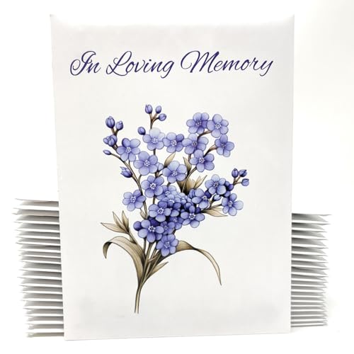 Forget Me Not Seeds - in Loving Memory Funeral Favors - Prefilled Seed Packets - Ready to Give - Pack of 20 - color: In Loving Memory