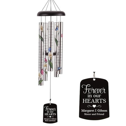 Let's Make Memories Personalized Memorial Sonnet Wind Chime - 38" H - Sympathy - Condolences - style: Forever in Our Hearts