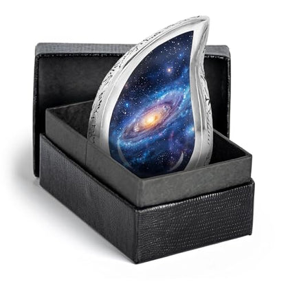 Deep Cosmos Teardrop Keepsake Cremation Urn for Human Ashes – Small Aluminum Memorial Burial Urn for Men & Women, Decorative Display - size: Small Teardrop