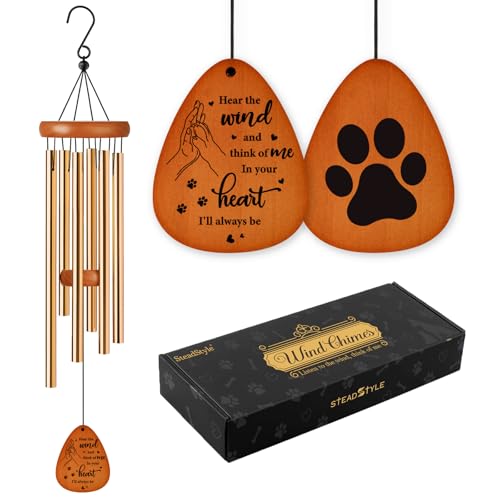 SteadStyle Pet Memorial Gifts for Dogs, Dog Memorial Wind Chimes | Pet Memorial, Loss of a Dog Sympathy Gift, in Memory of Dogs Cats Gifts, Remembrance Bereavement Gift 25.5 in - color: Brown-25.5 in