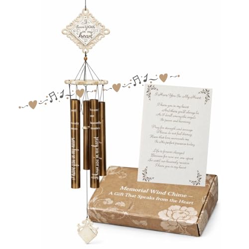 Memorial Wind Chime for Loss of Loved One, Sympathy Bereavement Gift, 43” | Loss of Loved One, Sympathy Gift for Loss of Mom Dad Husband Wife Pet, Engraved Bereavement, Outdoor Garden Porch