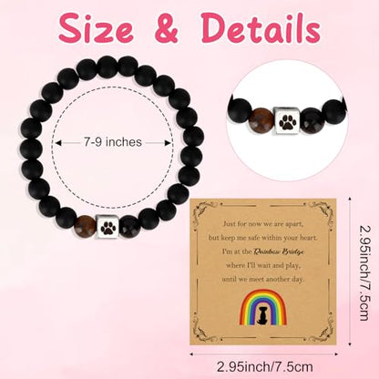 Aelciyue Pet Memorial Mothers Day Birthday Xmas Valentines Day Gifts for Loss Of Cats Dogs Mom Dad Paw Print Gifts Bracelets - style: Black-Dog Memorial