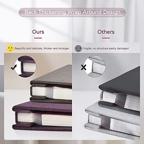 Popotop Large Photo Album Self Adhesive 4x6 5x7 8x10 Scrapbook Album DIY Picture Book,Gifts for Mom,Family Baby and Wedding,with Metal Pen and Plastic Board - color: Dark purple, size: 11.5"x10.6"40pages