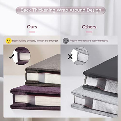 Popotop Large Photo Album Self Adhesive 4x6 5x7 8x10 Scrapbook Album DIY Picture Book,Gifts for Mom,Family Baby and Wedding,with Metal Pen and Plastic Board - color: Dark purple, size: 11.5"x10.6"40pages