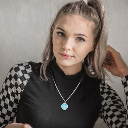 Compass Necklace for Women Men 925 Sterling Silver Pendant Urn Necklaces for Ashes Picture Locket Necklace Anchor Necklace Viking Necklace Crystals CZ Moonstone Abalone Shell Turquoise Compass Jewelry - color: T-C-Compass Urn Necklace, style: Urn Necklace