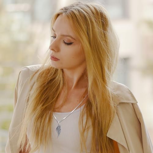 Angel Wings Necklace 925 Sterling Silver Guardian Angel Nurse RN Caduceus Pendant Charm Crystal Angel Jewelry Gifts for Women - style: A-Angel Wing
