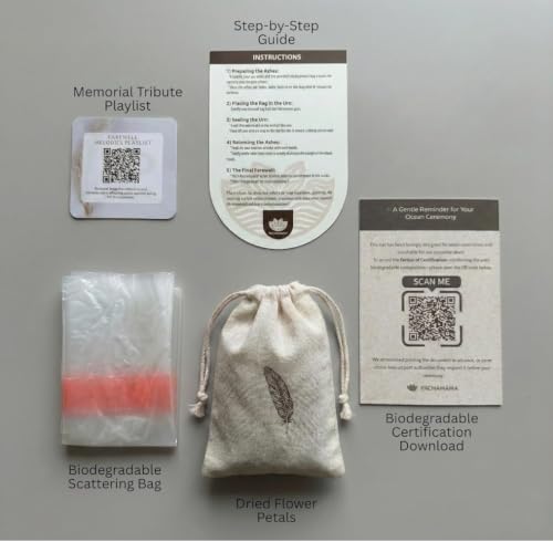 Biodegradable Urn for Water and Ground Burial – Small (Infant) | Eco-Casting Material | Includes Ashes Bag, Dried Flower Confetti & QR Certificate – Beige - size: Small - Infant