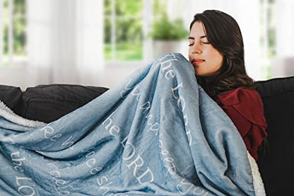 Prayer Blanket, Ultra Soft DoubleLayer Scripture 50x65 Bluish Gray Blanket | Christian , 100% microfiberpolyester , promote healing in illness, depression , gift for women and men - color: Bluish Gray, size: Numbers 6:24-26