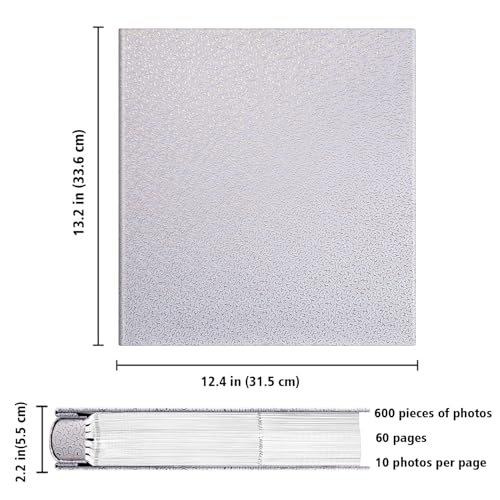 Fintie Photo Album 4x6 Photos - 600 Pockets Large Capacity Albums Book | Vegan Leather Cover, 4X6 Picture Keepsakes, Family/Wedding/Travel Memory Book, Baby/Kids/Boys/Girls Gift, White Gold - color: white gold