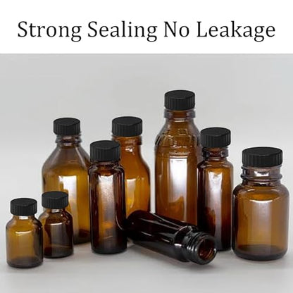 25Pcs 24mm Black Phenolic Screw Caps, Leak-Resistant Bottle Lids for Boston Round Bottles, Chemicals, Cosmetics, and Storage - size: 24mm