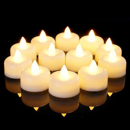 Amagic 50Pack Flameless LED Tea Lights Candles Battery Operated, Warm White - color: White, size: 50 Pack
