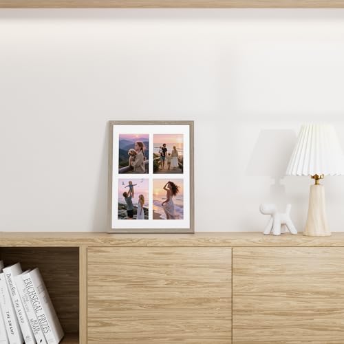 Vittanly 12x16 Collage Picture Frame, Displays 4Pcs 5x7 Photos, Light Taupe - color: Light Taupe, size: 12x16
