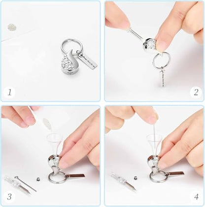 zeqingjw Cremation Jewelry Teardrop Urn Keychain for Ashes Tree of Life Urn Ashes Cremation Memorial Keepsake Keychain - color: Customize