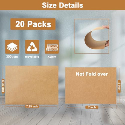 Silunkia 20 Packs Brown Blank Greeting Cards and Envelopes 5 x 7 - color: Brown, size: 5x7-20pcs