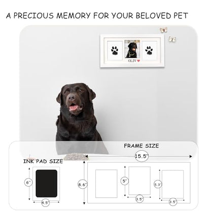 MYPAWLETS Paw Print Frame & Ink Pads Kit,Pawprint Kit for Dog/Cat,XL White | 2 No Mess Ink Pads,Clean Touch,PawPrint Stamp Pad,Dog Nose Print,Quality Memorial Frame,Personalized Dog Mom Gifts - color: Large-White