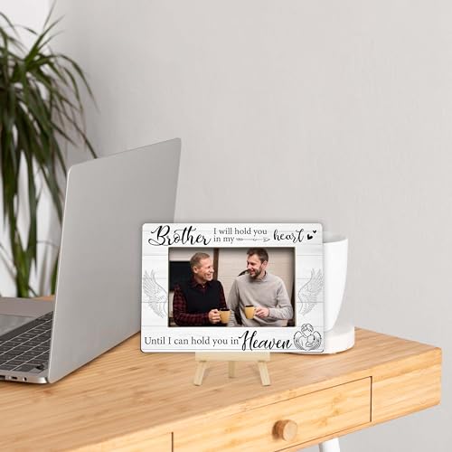 Memorial Gifts Loss of Brother, Sympathy Picture Frame, Remembrance Gifts Wooden Photo Frame with Easel, 4x6 Bereavement Picture Frame for Tabletop Display - G04 - style: Loss of Brother