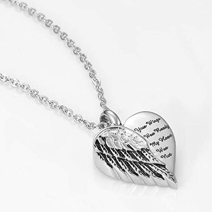Beydodo Personalized Heart Cremation Urn Necklace for Ashes Always in My Heart Memory Necklace Gift with Funnel Kit - color: Style 3