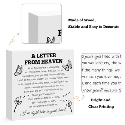 Bereavement Gift Wooden Block Sign Sympathy Memorial Gift for Loss of Mom Dad Grandma Grandpa Husband Wife Sister Brother Condolence Remembrance Table Decor Desk Decor Sign