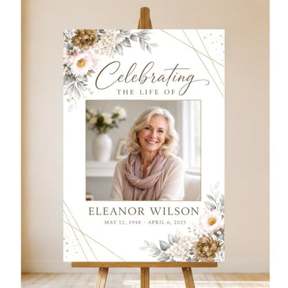 Personalized Funeral Celebration Of Life Welcome Sign #8 - color: Style 8