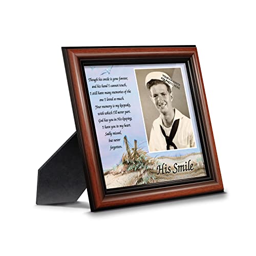 Crossroads Home Décor His Smile, In Memory of a loved one, Loving Memory Gift, 6753W - color: Walnut