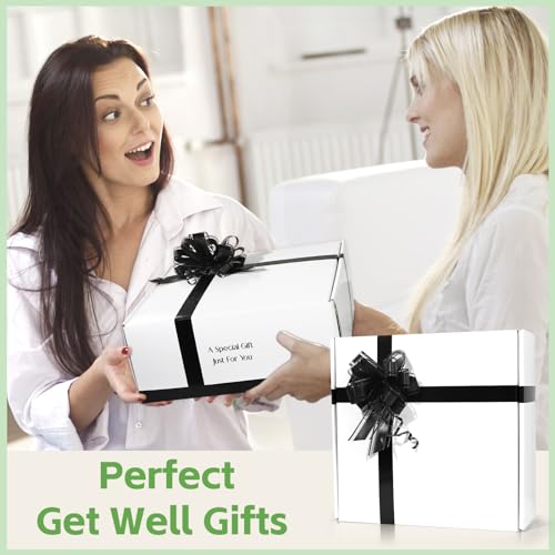 Suhctuptx Get Well Gifts for Women, Feel Better Self Care Package for Women, Get Well Soon Gift Baskets Thinking of You Box Set with Throw Blanket for After Surgery Recovery Sick Friend Cancer Chemo - color: White