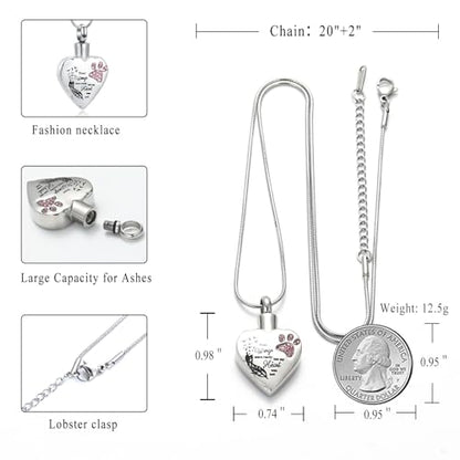 memorial jewelry Your Wings were Ready, But My Heart was Not Stainless Steel Carved Locket Cremation Urn Necklace for Pet Dog Cats - color: Your Wings-Pink