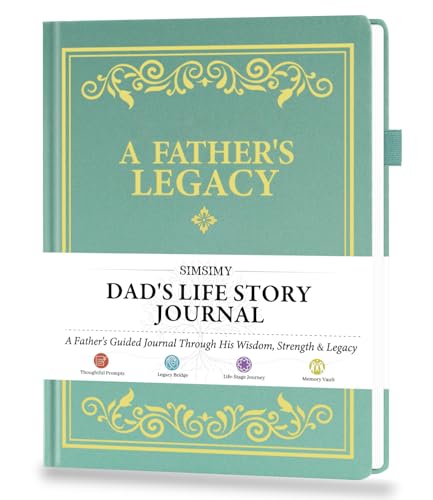 SIMSIMY Dad's Life Story Journal, A Family Keepsake with Prompt Questions for Dad to Share His Memories, Hardcover Book Gift for Father's Day Birthday Christmas - color: Teal, size: Dad's Life Story Journal