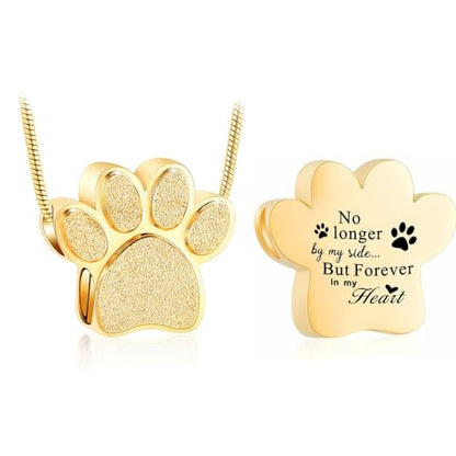 zeqingjw Pet Cremation Jewelry for Ashes Pendant Paw Print Pet Heart Urn Necklace Memorial Keepsake Jewelry for Pet/Dog's/Cat's Ashes - color: Paw Print-1-Gold