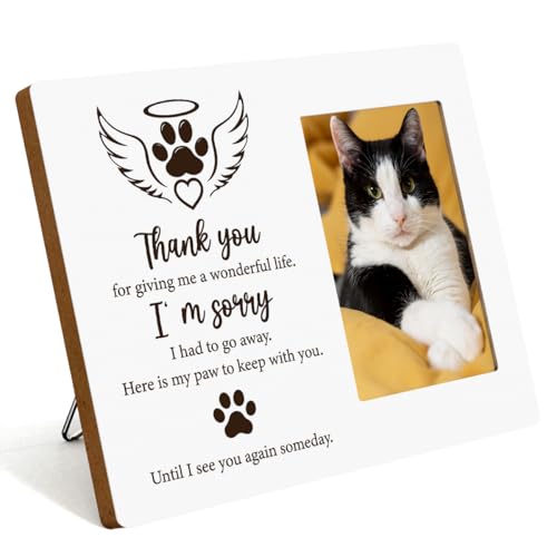 IAXIC Cat Memorial Gifts for Loss of Pet Sympathy Picture Frame, Pet Memory Photo Frame, Cat Picture Frames Memorial - color: Paw
