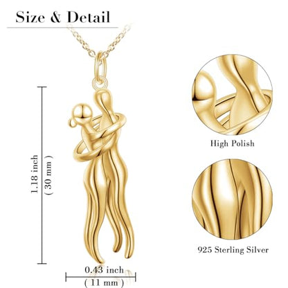 FLYOW S925 Sterling Silver Best Friend Couple Pendant Friendship Sun Moon Lotus Yin Yang Matching Bff Necklace for Women Jewelry - style: Entire gold